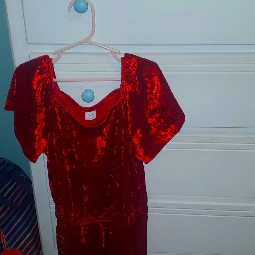 Evsie red dressy jump suit